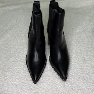 Sleek Black Ankle Booties with Stud Accents